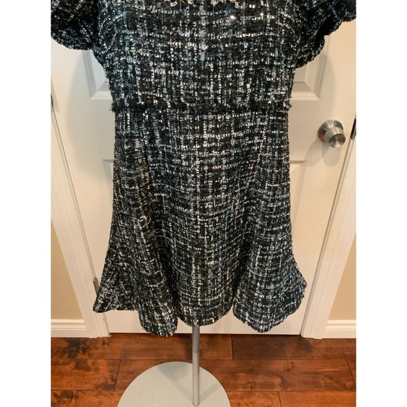 LIKELY Alessandra Black/Blue Tweed Fit & Flare Dress, Size 14 NWT! $248 - Picture 5 of 11